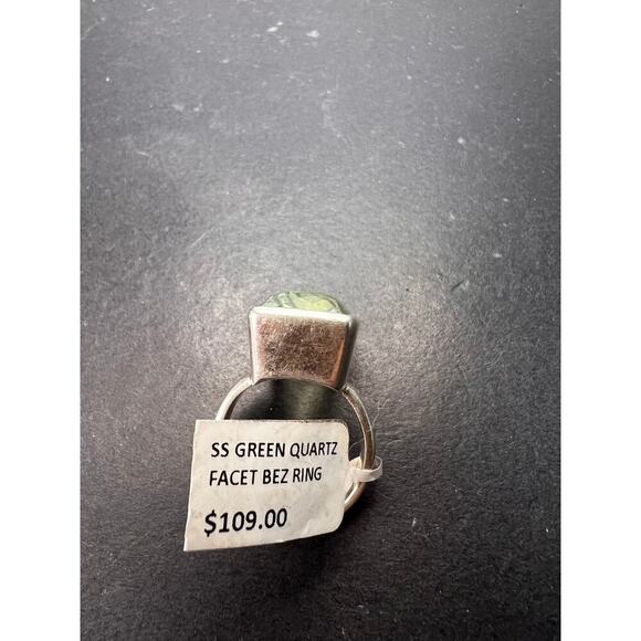 NEW cushion cut Prasiolite sterling silver ring size 7 - Picture 6 of 11